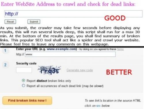 Online broken link checker